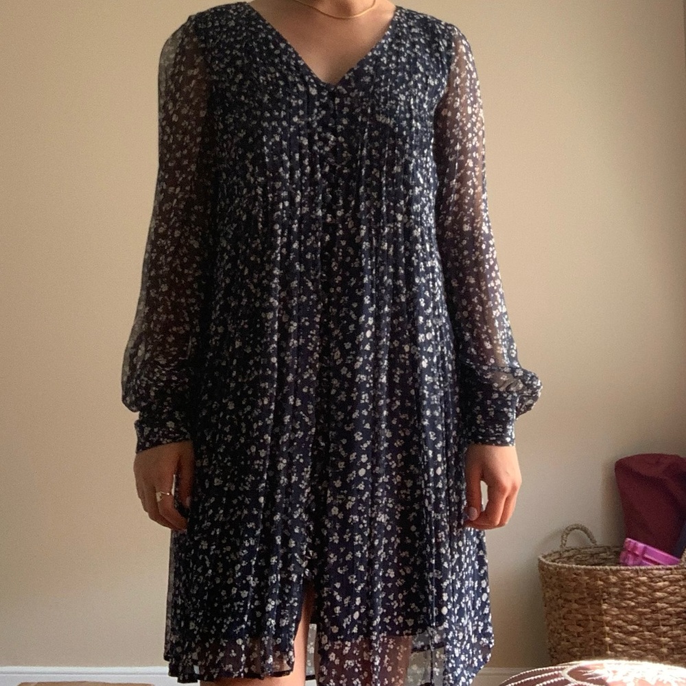 Sezane blue floral dress